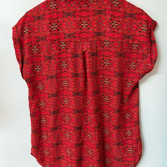 Pleione Red Geometric Women's Blouse - Picture 2 of 2